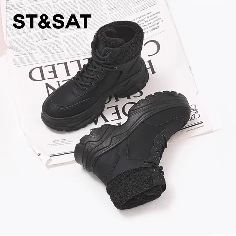 星期六厚底增高时尚保暖短靴女