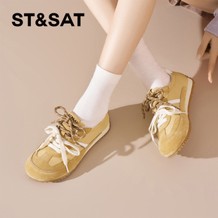 St&Sat/星期六春秋圆头系带阿甘鞋软底休闲德训单鞋女SSE1112C0F