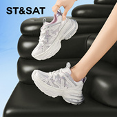 加绒保暖休闲鞋 St&Sat 星期六秋冬厚底系带老爹鞋 女SSC3112CBN