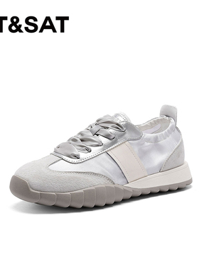 St&Sat/星期六春秋新款圆头系带休闲厚底芭蕾德训鞋女SSC2112D74