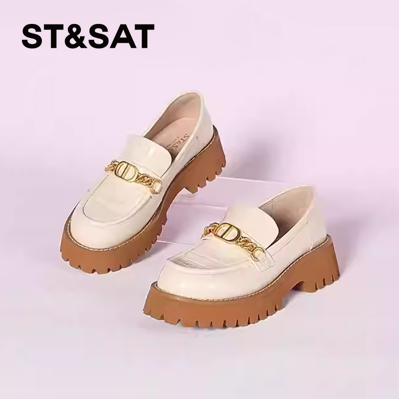 星期六英伦风时尚厚底乐福单鞋女