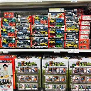 韩国Tayo小公交巴士警车工程车太友惯性玩具车全套超级停车大楼