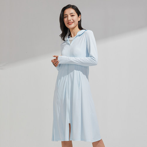 龙狮戴尔女士凉感中长款防晒衣