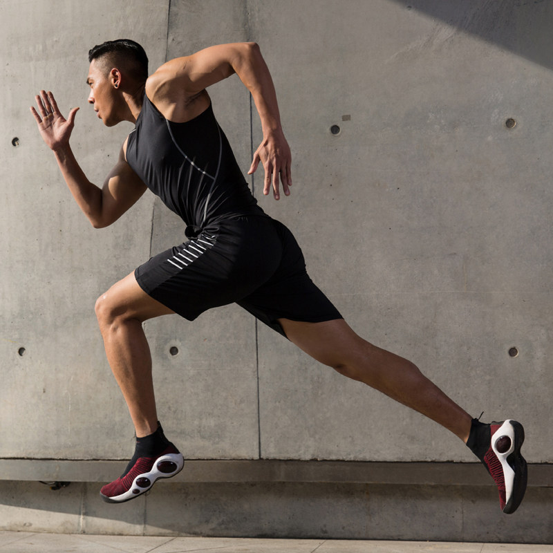 【断码清仓】龙狮戴尔男士运动背心短裤健身套装篮球跑步训练