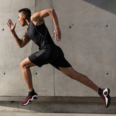 断码 健身套装 清仓 运动背心短裤 篮球跑步训练 龙狮戴尔男士