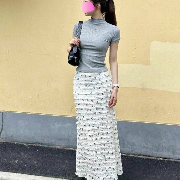 套装女2025夏季新款度假风半高领T恤女蝴蝶结印花蕾丝镂空半身裙,女装/女士精品,半身裙,淘宝优惠券,粉丝福利购,淘宝优惠卷