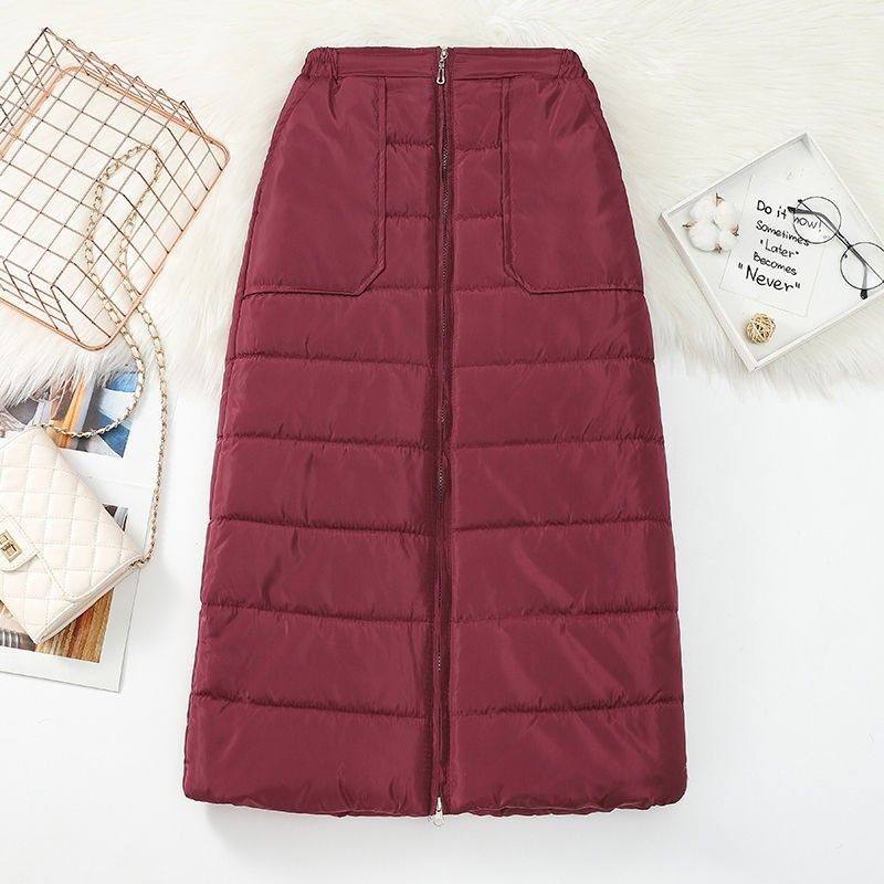 外贸原单清仓羽绒棉半身裙女冬季防风保暖拉链长款一片式包臀裙子,女装/女士精品,半身裙,淘宝优惠券,粉丝福利购,淘宝优惠卷