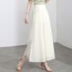 薄款 夏季 裤 子女2024新款 雪纺阔腿裤 高腰垂感a字九分裤 女开叉裙裤