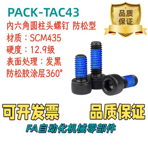 12.9级内六角防松螺丝PACK-TAC43