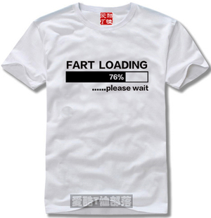 个性 时尚 街头流行英文字母T恤衫 文化衫 圆领 FART 纯棉短袖 LOADING