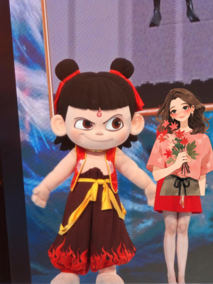 魔童降世泡雕卡通人偶服装cos哪吒敖丙雕刻玩偶服节目表演服饰