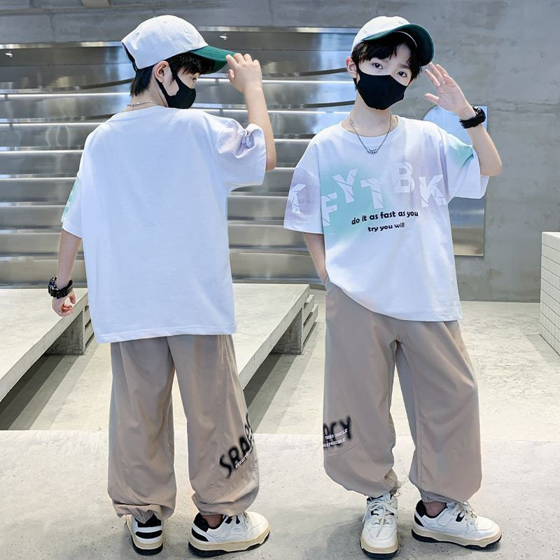 学生休闲运动套装2026夏季男童新款韩版潮流帅气男孩短袖两件套