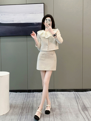 其他毛呢2023年冬季蝴蝶结两件套