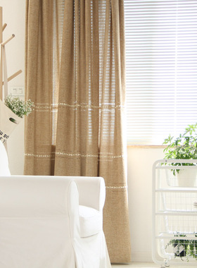 Placido普拉西多 亚麻布高档布艺遮光窗帘客厅卧室飘窗定制成品