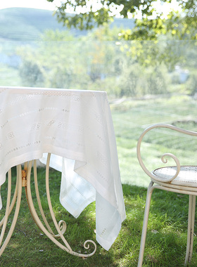 Inari 纯白镂空薄款北欧简约风格素色茶几盖布桌布拍摄背景布