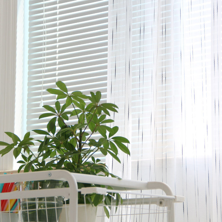 Naira奈拉 高档白色条纹窗纱定制成品简约现代客厅卧室窗帘配纱