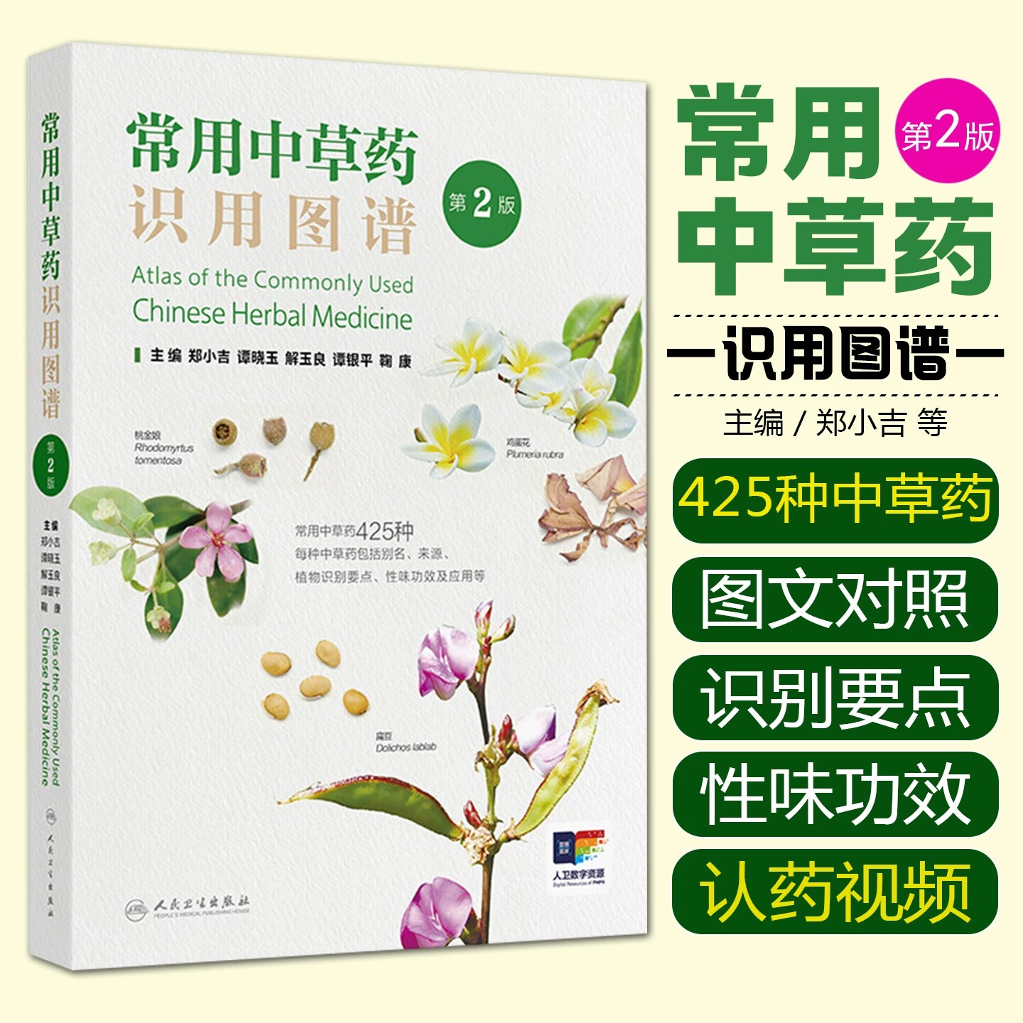 常用中草药识用图谱第2版郑小吉中药彩图原植物药材饮片识别应用别名来源功效人民卫生出版社实用中医工具书彩色中药材识别图谱