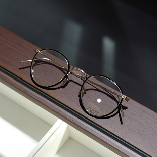复古日本手工眼镜光学镜框黑金色 时尚 EYEVAN7285陈冠希款 717W