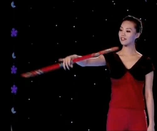 飞舞中国民族第八级竹子铜钱花棍