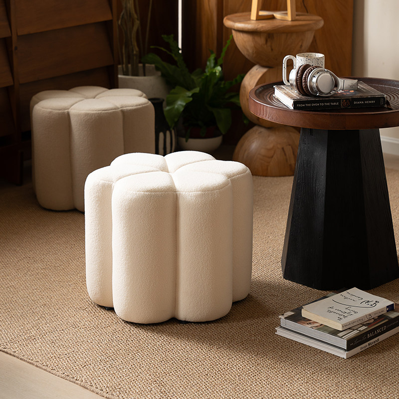 芯绵奶油风换鞋凳矮凳创意设计师款2025新款高级卧室梳妆凳沙发凳,住宅家具,换鞋凳,淘宝优惠券,粉丝福利购,淘宝优惠卷