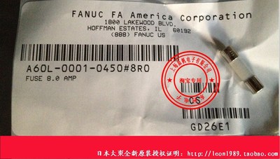 FANUC保险丝 发那科熔断器A60L-0001-0450#8RO/8R0/8A/8.0A 250V