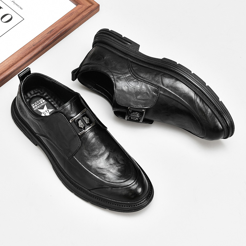 23711男士休闲皮鞋一脚蹬柔软舒适透气防滑潮流时尚百搭商务休闲