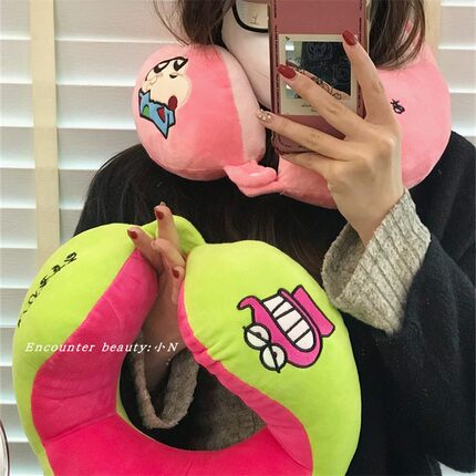 卡通蜡笔小新U型枕脖枕护脖子靠枕护颈枕办公室午睡旅行坐车枕头