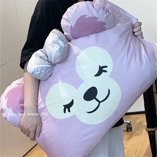 孜孜舒适卡通大耳立体枕套长绒棉