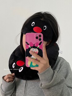 pingu企鹅护颈U型枕助眠午睡枕外出旅行颈枕高颜值可爱自制枕PP棉