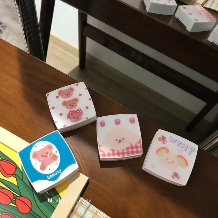 韩国可爱少女心卡通小熊隐形眼镜双联盒便携小号美瞳盒子收纳盒