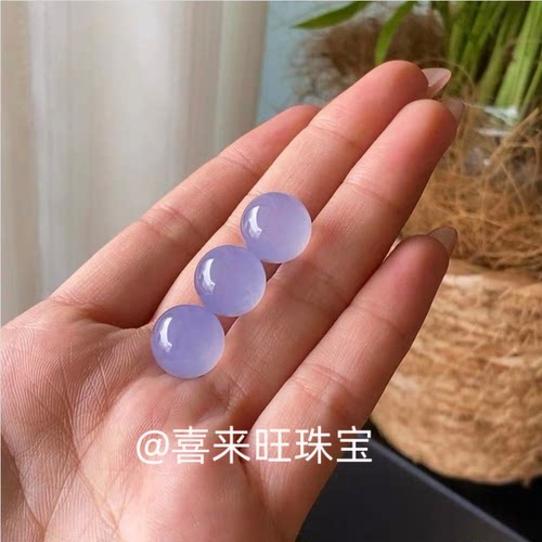冰种紫罗兰冰紫圆珠手串手链散珠