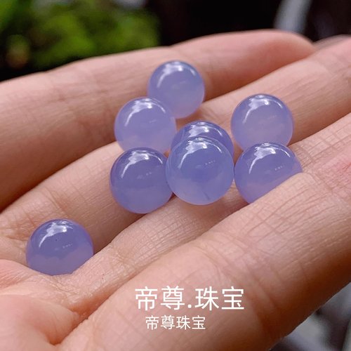 淡紫罗兰圆珠子玉石配饰手串手链