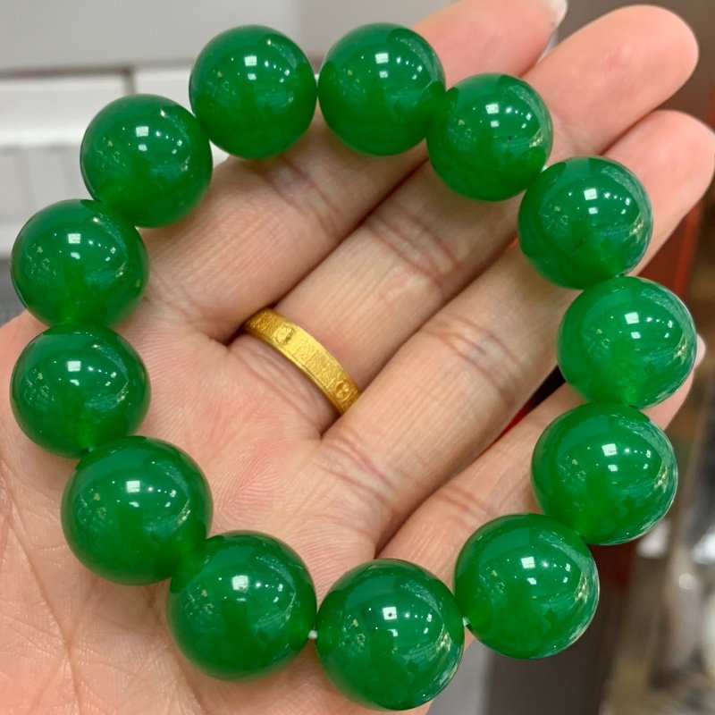 天然缅甸老坑翡翠冰种祖母绿满绿圆珠子手串手链珠串项链玉石配饰,珠宝/钻石/翡翠,手链/手串,淘宝优惠券,粉丝福利购,淘宝优惠卷