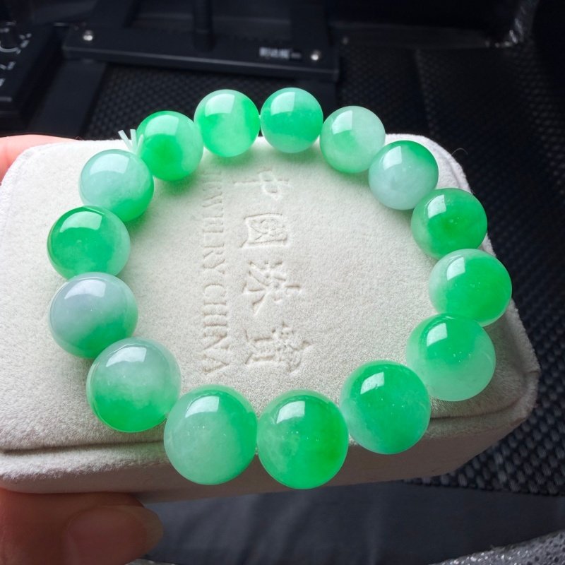 天然缅甸老坑翡翠冰种飘绿阳绿色圆珠子手串手链珠串项链玉石配饰,珠宝/钻石/翡翠,手链/手串,淘宝优惠券,粉丝福利购,淘宝优惠卷