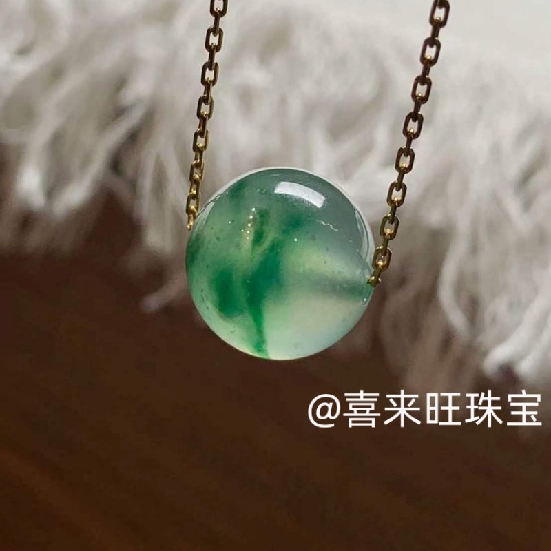 天然缅甸老坑翡翠冰种飘蓝花辣绿圆珠子手串手链单颗散珠玉石配饰,珠宝/钻石/翡翠,手链/手串,淘宝优惠券,粉丝福利购,淘宝优惠卷