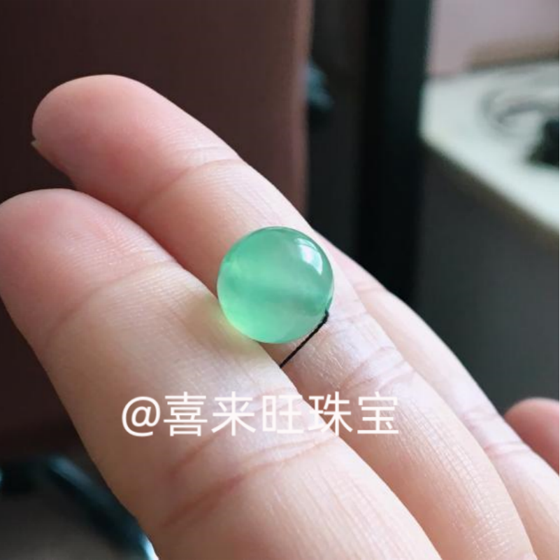 天然缅甸老坑翡翠冰种晴水绿浅绿圆珠子手串手链单颗散珠玉石配饰,珠宝/钻石/翡翠,手链/手串,淘宝优惠券,粉丝福利购,淘宝优惠卷