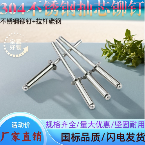 304不锈钢抽芯铆钉圆头全钢拉钉