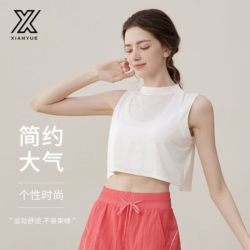 夏季女士跑步运动无袖透气罩衫