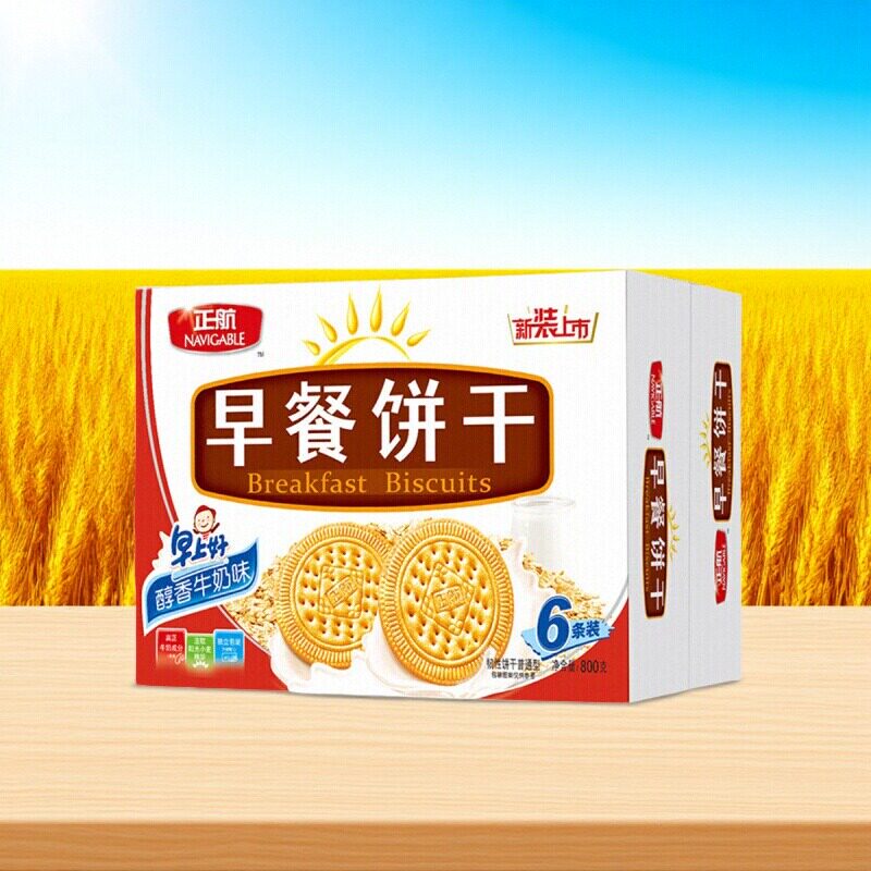 正航早餐饼干鸡蛋牛奶味整箱宿舍休闲零食品小吃800g