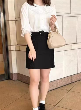 FC4-2日本原单apre蕾丝边大领上衣中袖甜美百搭衬衫