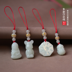 夜光石狐狸小福龙葫芦手机链