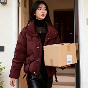 牛津布国标鸭绒羽绒服女2025冬季新款中青年妈妈宽松保暖百搭外套