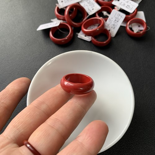 【小物件】F100朱砂戒指晶本帝王红砂本命年戒指男女款一物一图