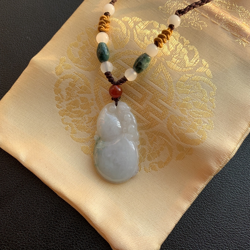 七世缘a货翡翠绿葫芦吊坠高档