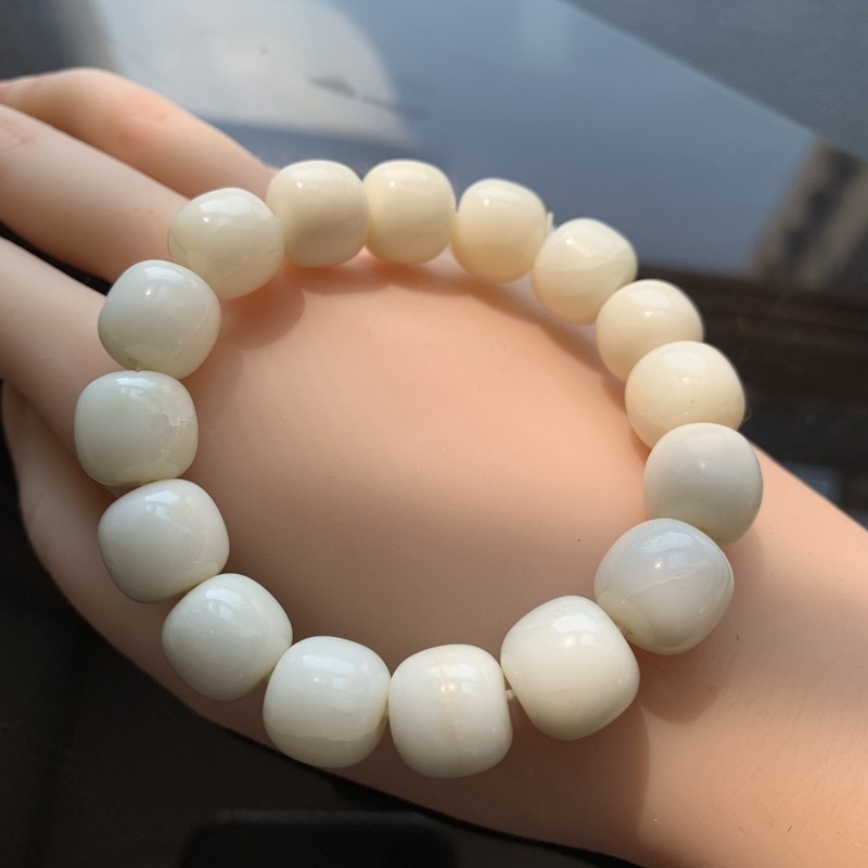 【特价】天然和田玉 米达料 老形珠手串 单珠尺寸约12.7*11.5mm