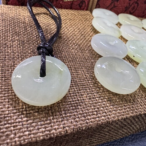 天然岫玉平安扣 内径30mm厚6mm 玉石吊坠 玉坠