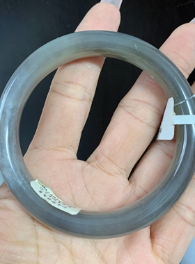 【圣诞特惠】天然和田玉烟紫手镯 内径57宽11mm 配送证书