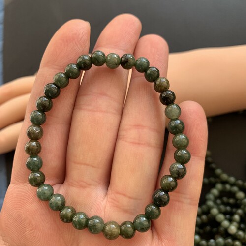 【圣诞礼物】天然a货翡翠油清手链单珠约5.7MM FC002