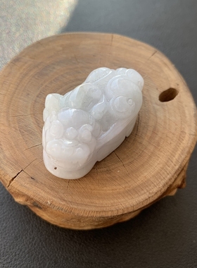 天然a货翡翠糯冰种貔貅吊坠尺寸约42*25*16.8mm 配送证书支持复检