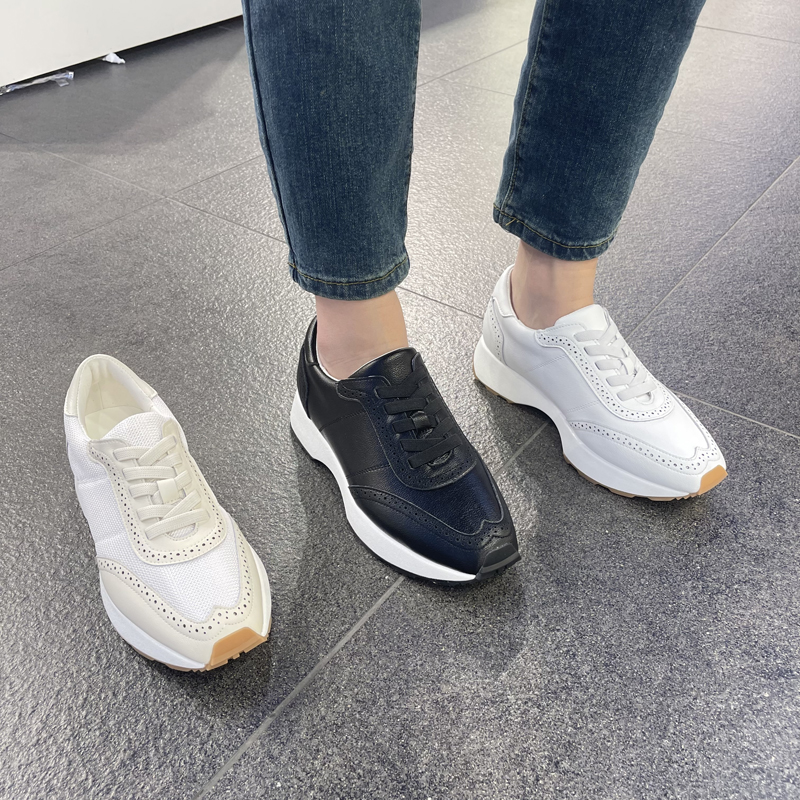 韩国东大门代购女鞋23春mario真皮系带厚底牛皮修身舒适休闲单鞋